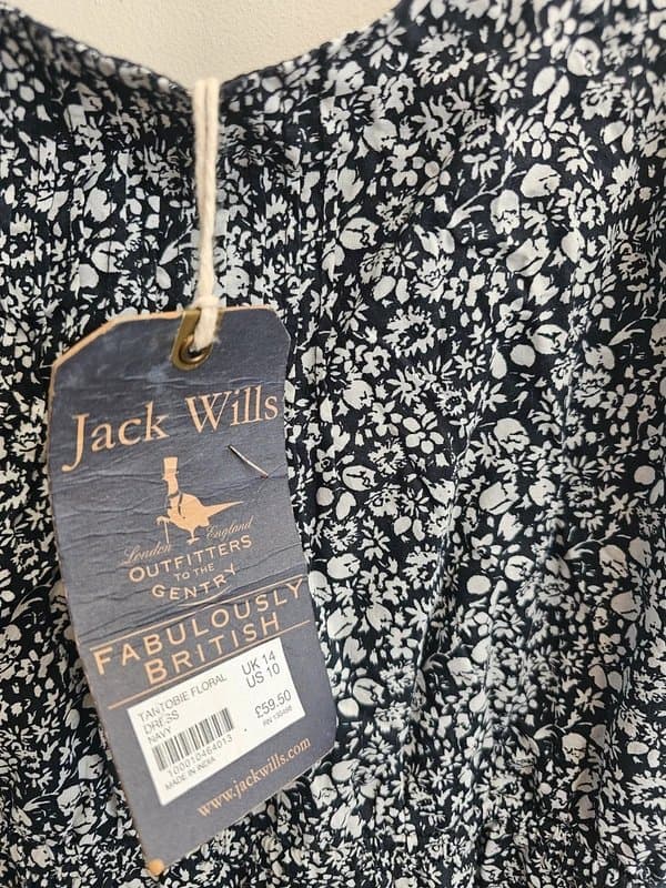 Jack Wills New Jack Wills Tantobie Navy Floral Mini Dress Size 14 | Cami Summer Dress
