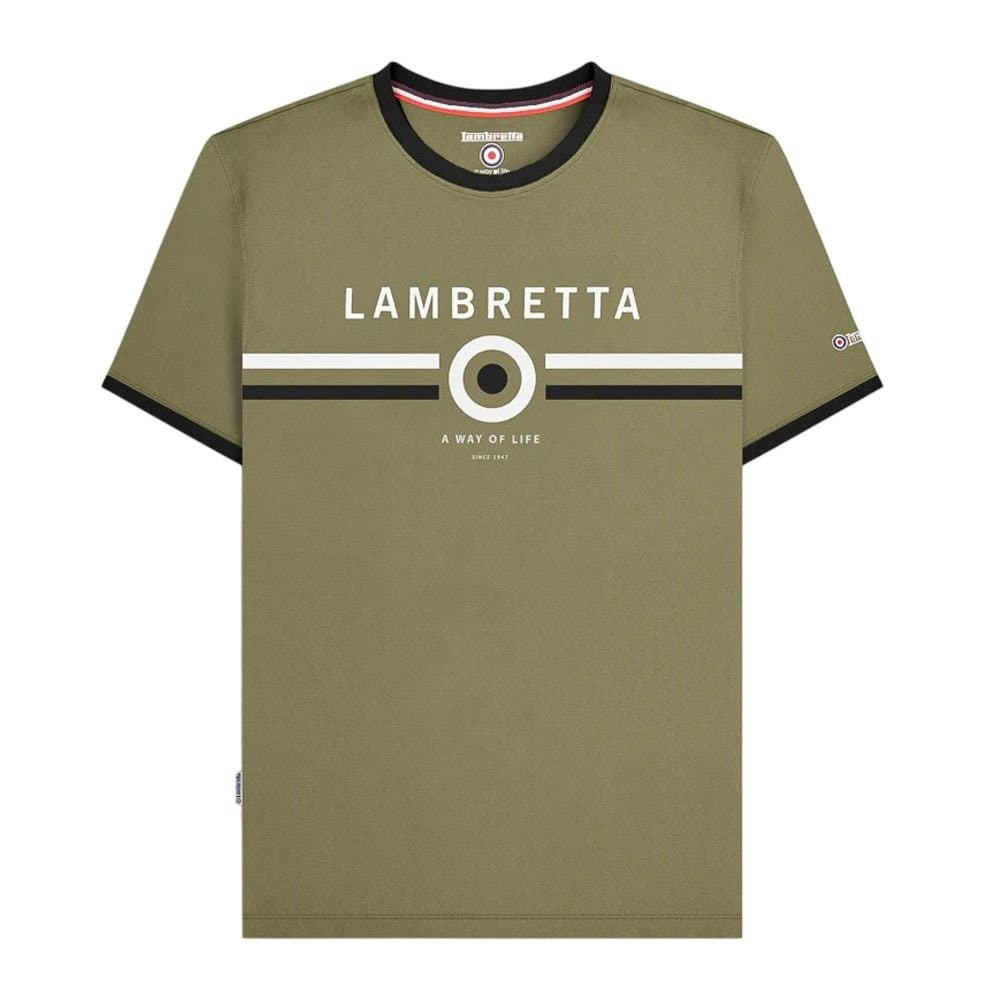 Lambretta Lambretta Men's Target Ringer T-Shirt in Khaki