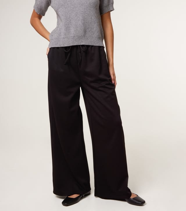 Blue Vanilla Women's Black Wide Leg Trousers Blue Vanilla New Look - 2