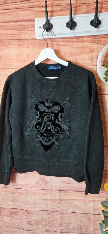 Polo Ralph Lauren Polo Ralph Lauren black embroidered crest jumper xs - 1