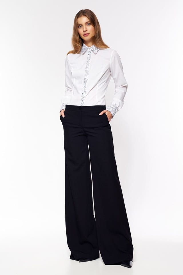 Love Lace Love Lace Women's Classic White Long Sleeve Shirt With Pleat - 2