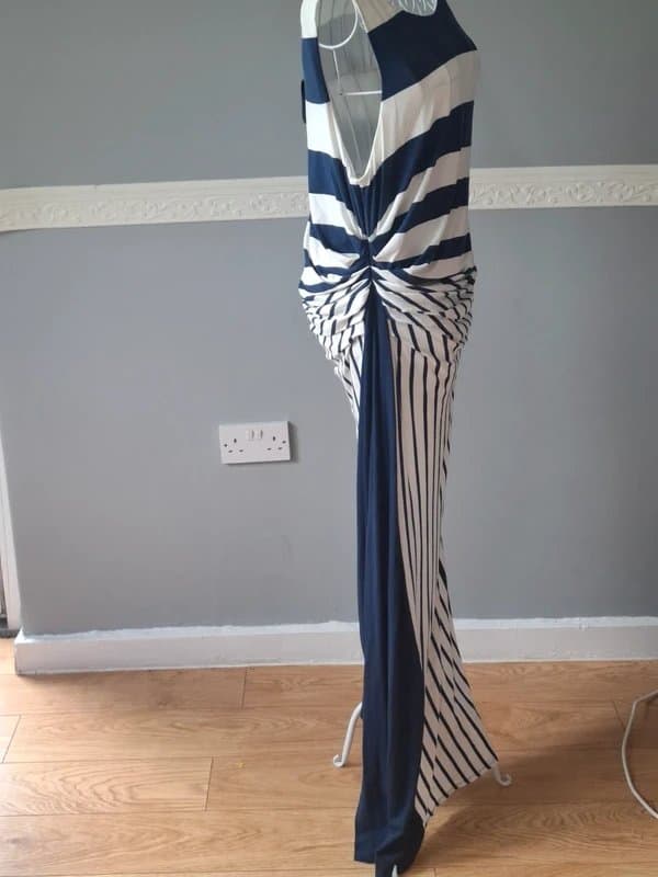 Marks & Spencer M&s collection Stripe Maxi Dress | UK 16 | Ruched Side | RRP £45
