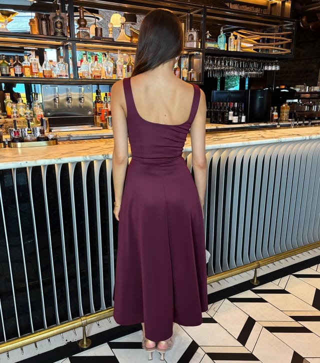 AX Paris Women's Dark Purple Scoop Neck Panelled Midi Dress AX Paris New Look - 3