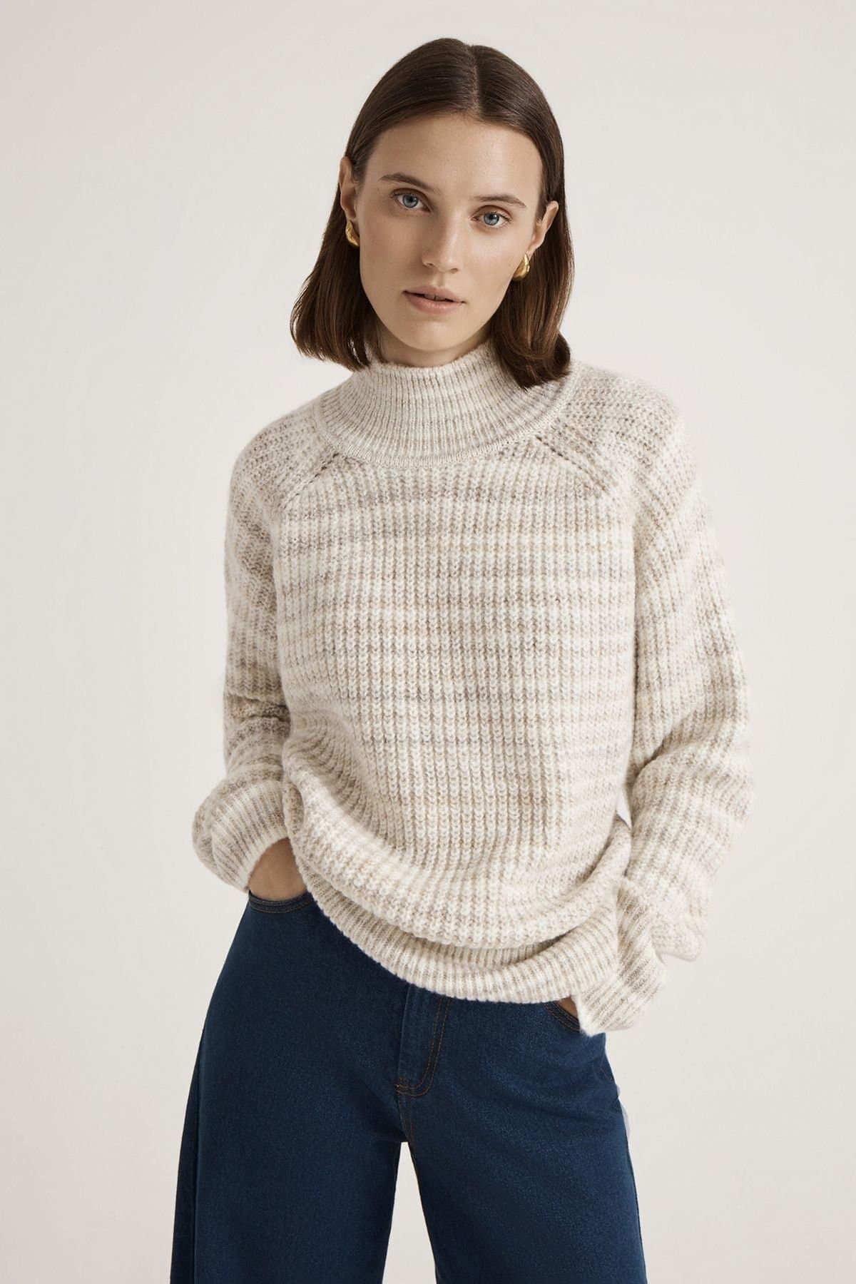 Finery London Finery London Warm White Funnel Neck Knitted Sweater