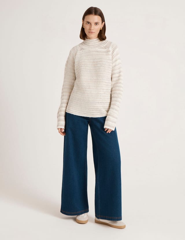 Finery London Finery London Women's Helen Funnel Neck Knitted Sweater in Warm White - 2