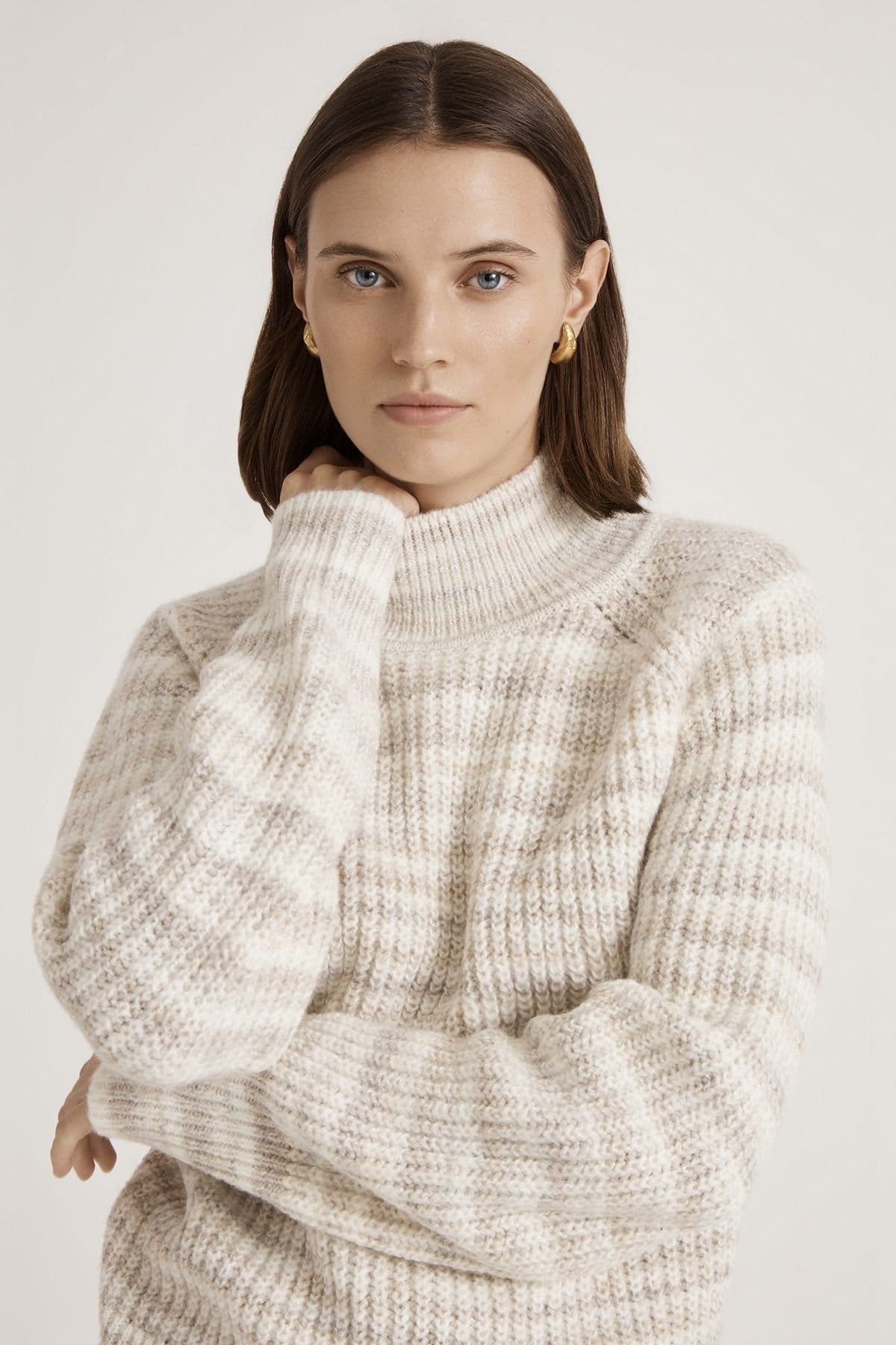 Finery London Finery London Women's Helen Funnel Neck Knitted Sweater in Warm White - 4