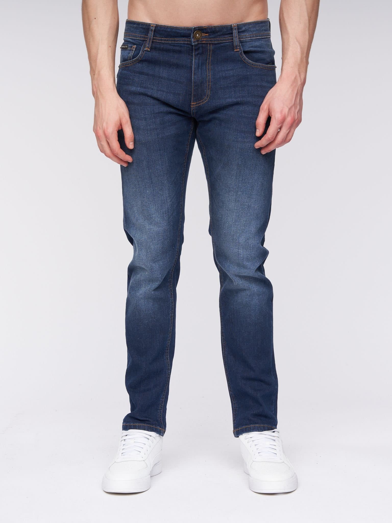 Henleys Henleys Dark Blue Skinny-Fit Denim Jeans with Signature Label