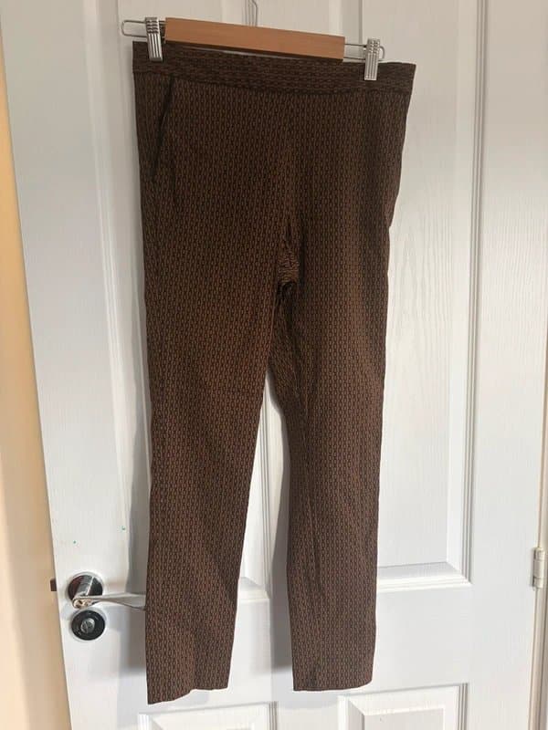 F&F F&F Brown Chain Link Print Skinny Trousers Size 10