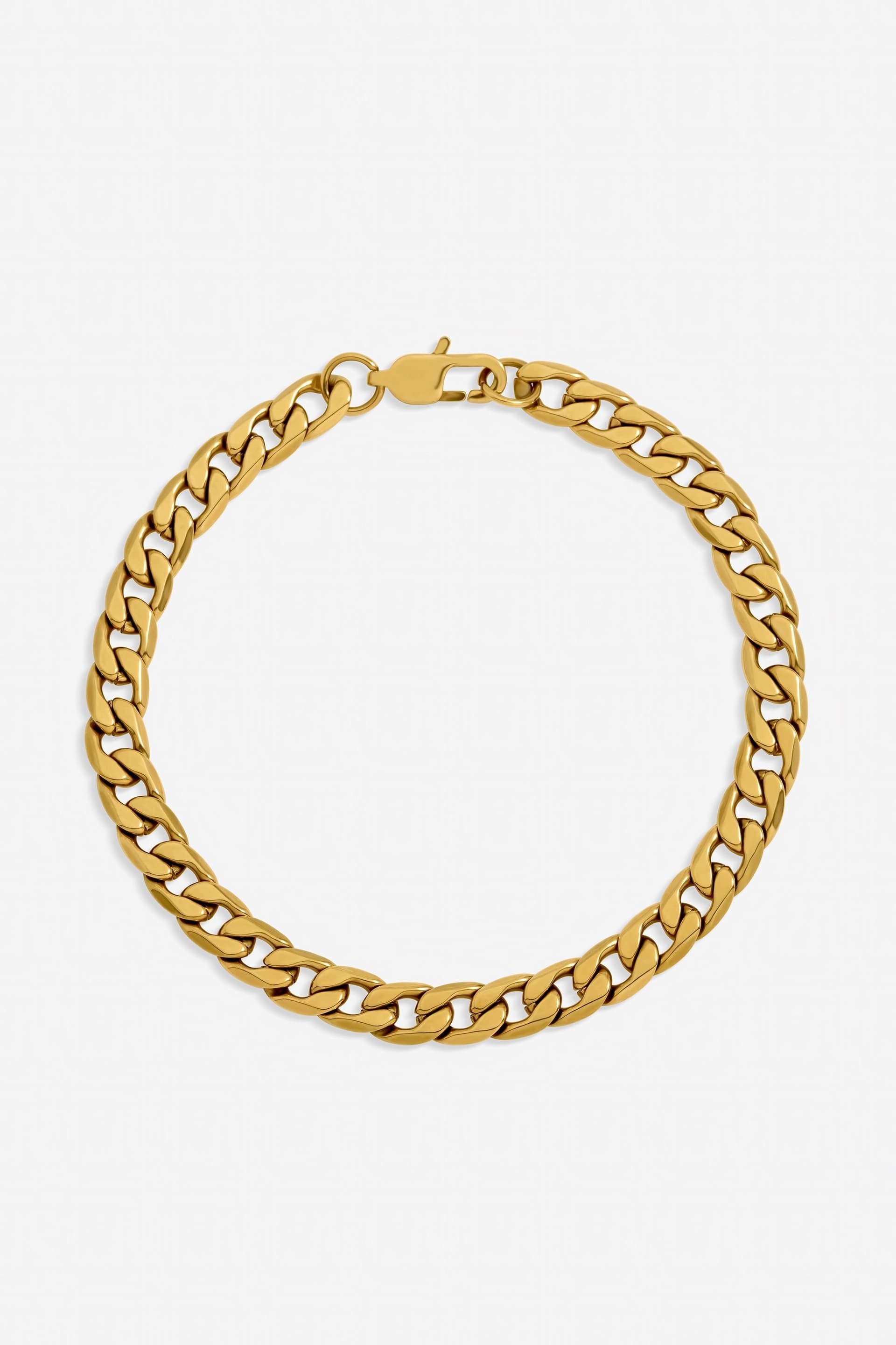Inicio Inicio Men's Waterproof Gold Plated Curb Chain Bracelet - Gift Pouch
