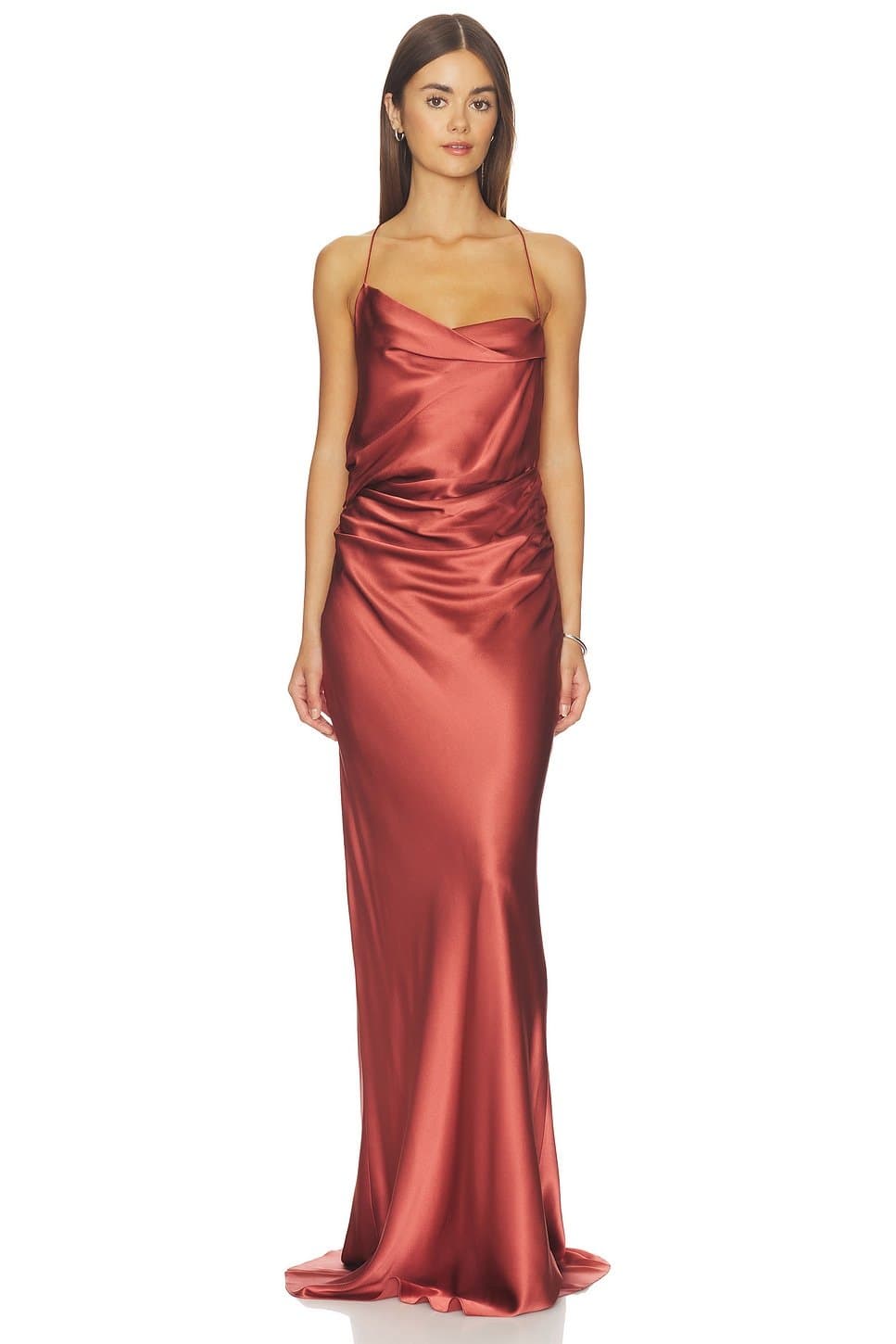 revolve Cowl Bias Gown