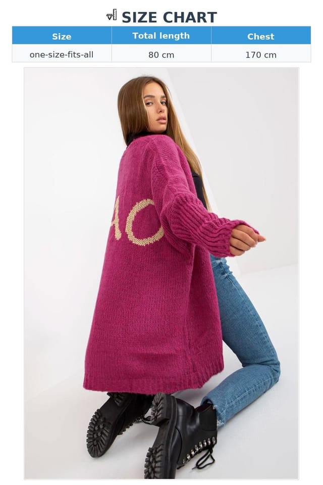 Love Lace Love Lace Women's Unbuttoned Cardigan with Back Lettering in Pink - 3