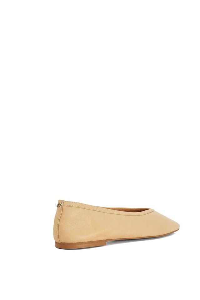 Dune London Dune London Women's 'Hetta' Leather Ballet Pumps in Natural - 3