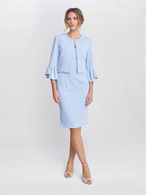 Gina Bacconi Gina Bacconi Women's Gigi Moss Crepe Bolero in Blue - 3