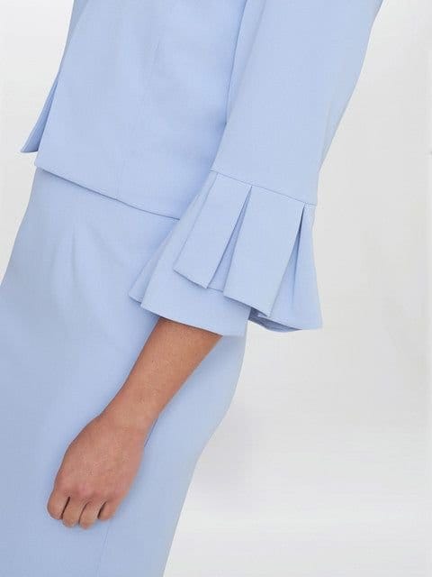 Gina Bacconi Gina Bacconi Women's Gigi Moss Crepe Bolero in Blue - 4
