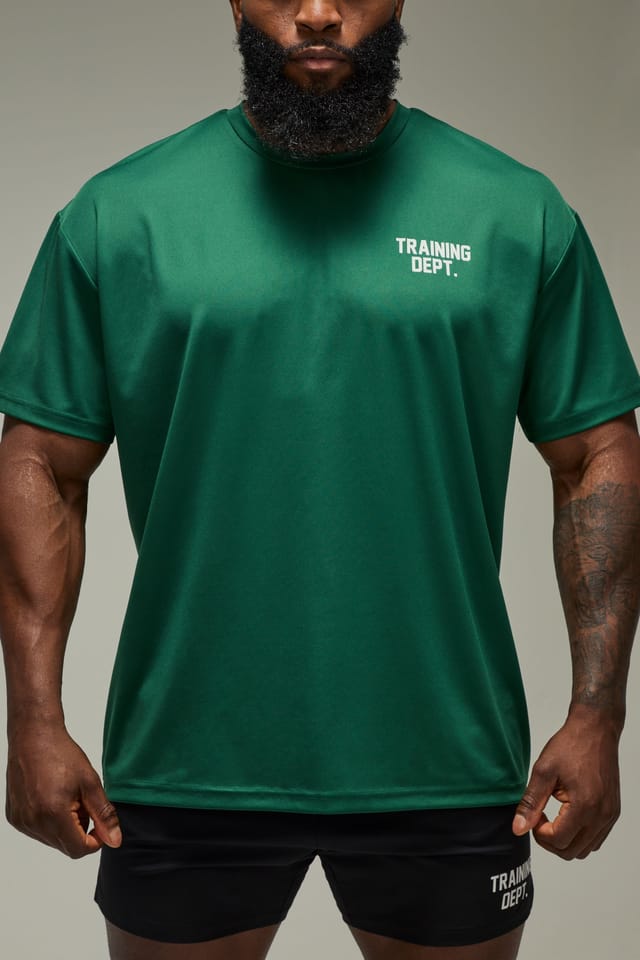 Training Dept. Training Dept. Men's Training Dept Performance Oversized T-shirt in Dark Green - 3