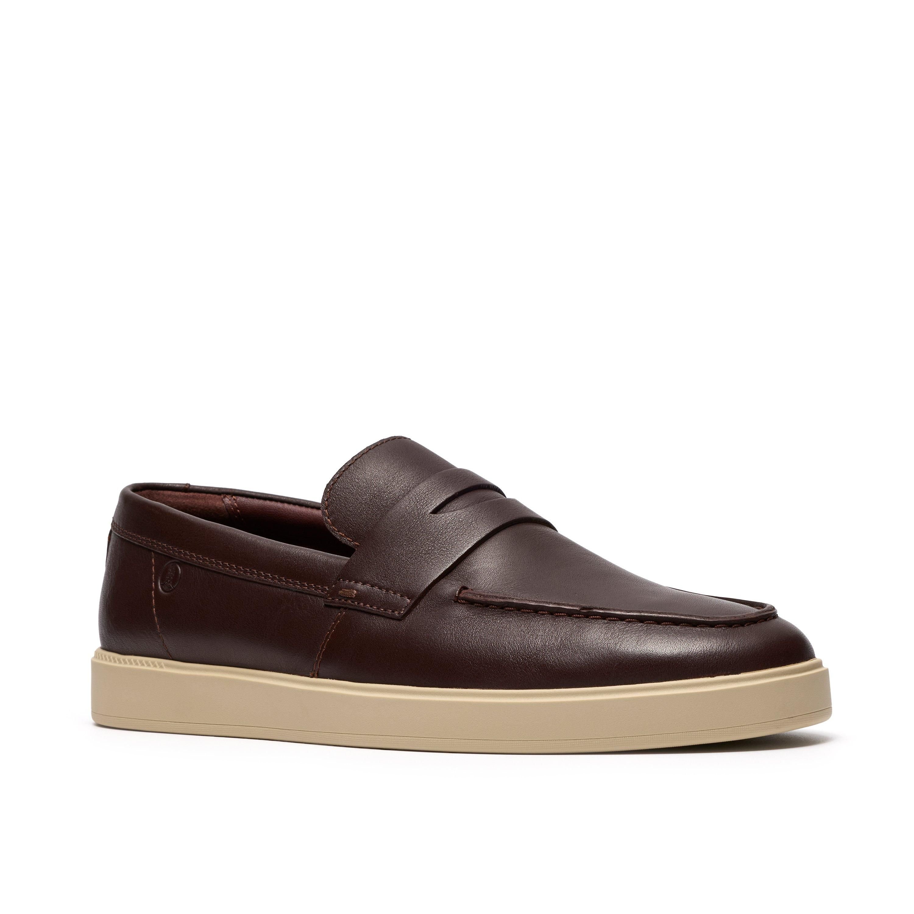 Clarks Clarks Men's Lockford Easy Brown Leather Loafers, Slip Ons - 4