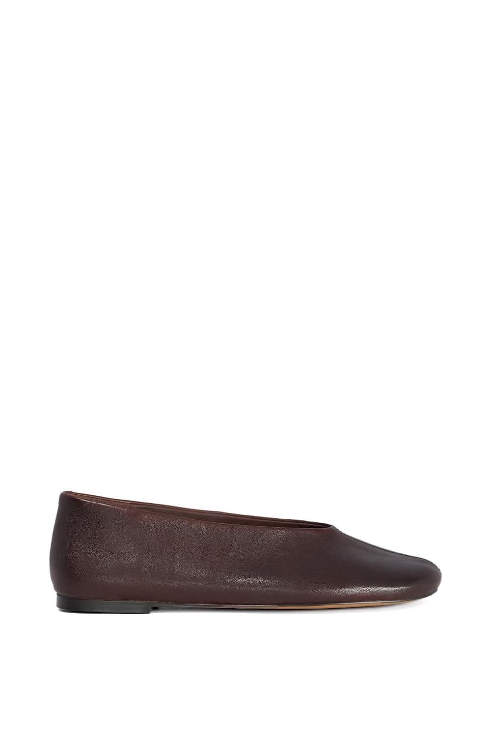 Dune London Dune London Women's 'Highway' Leather Ballet Pumps in Dark Brown