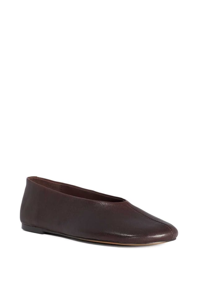 Dune London Dune London Women's 'Highway' Leather Ballet Pumps in Dark Brown - 2
