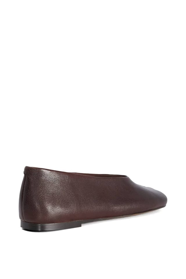 Dune London Dune London Women's 'Highway' Leather Ballet Pumps in Dark Brown - 3