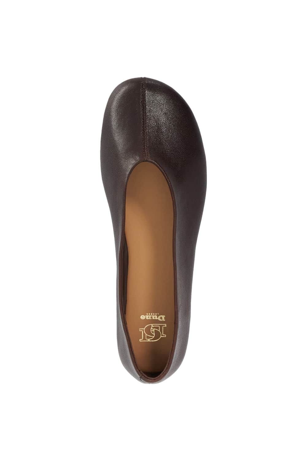 Dune London Dune London Women's 'Highway' Leather Ballet Pumps in Dark Brown - 4