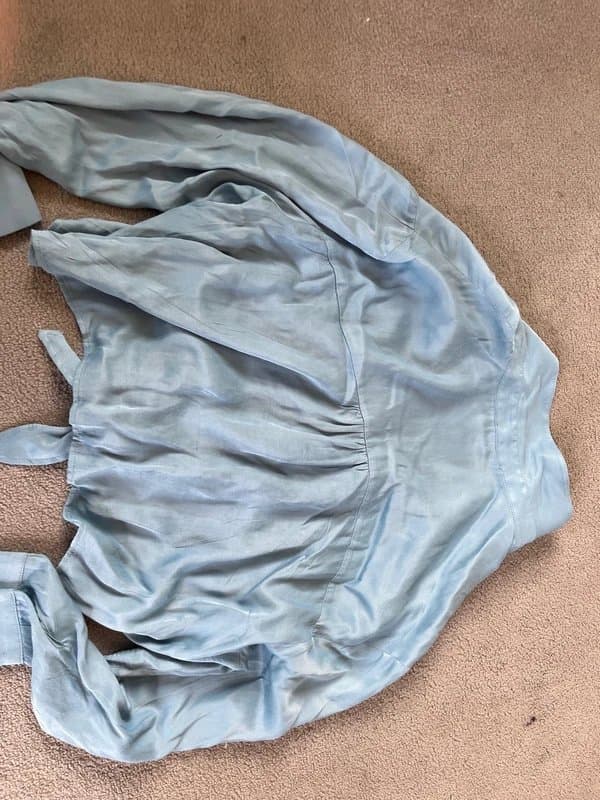Bershka Satin baby blue silk shirt