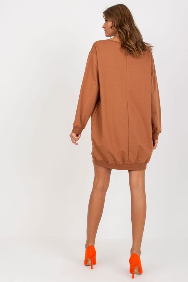 Love Lace Love Lace Women's Oversized Print Front Casual Sweatshirt in Brown - 3