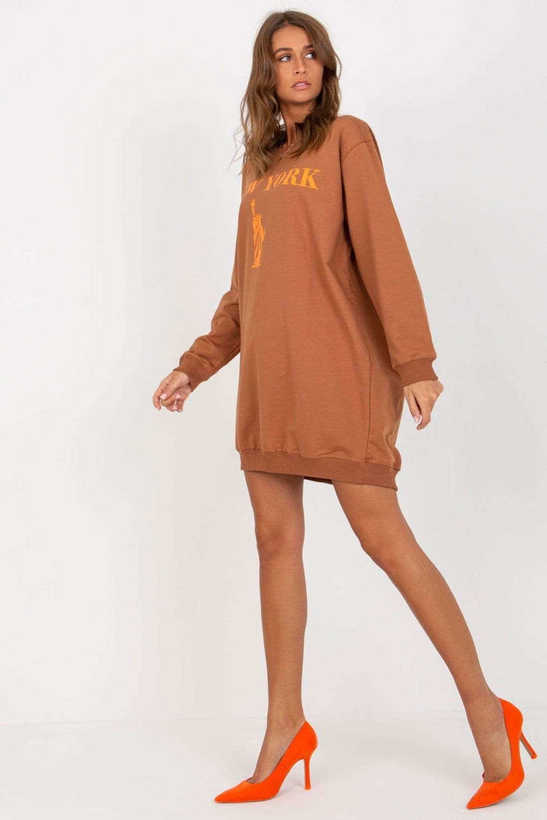 Love Lace Love Lace Women's Oversized Print Front Casual Sweatshirt in Brown - 4