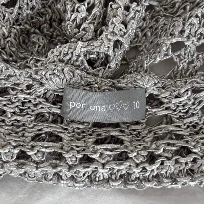 Per Una Vintage y2k per Una grey sheer knit bolero cardigan