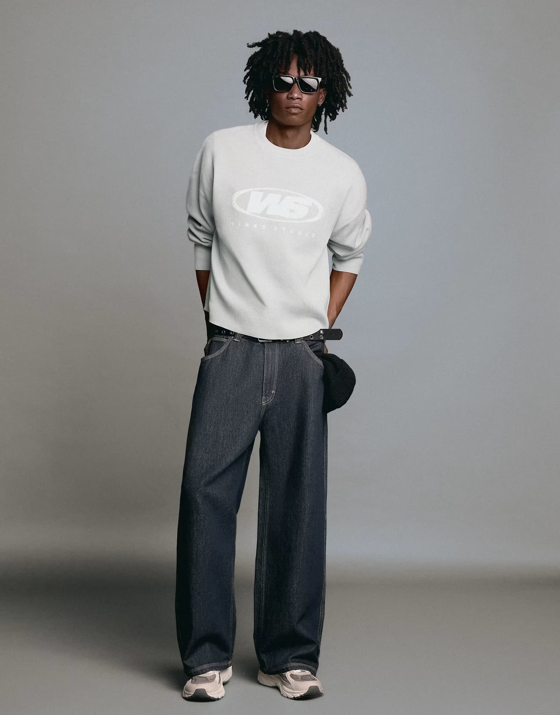 ASOS ASOS Grey Printed Round Neck Jumper