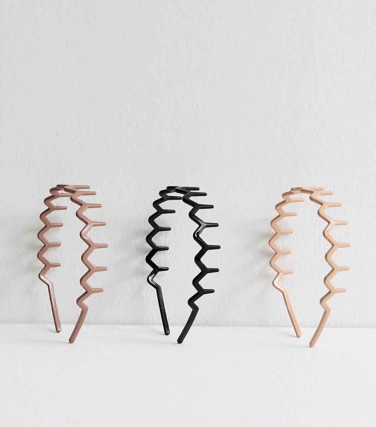 New Look Pack Of 3 Multicoloured Toothcomb Headbands New Look