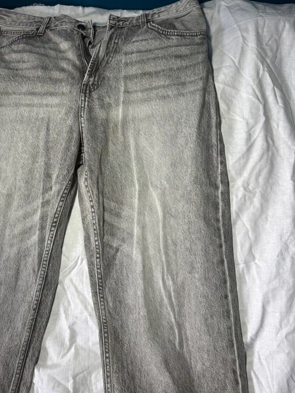 Bershka Bershka Grey Washed Straight Jeans Size 31 | Faded Baggy Denim Pants