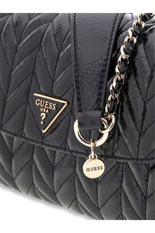 Guess Guess Women's Cheryl Quilt Convertible Xbody Flap Black - 3