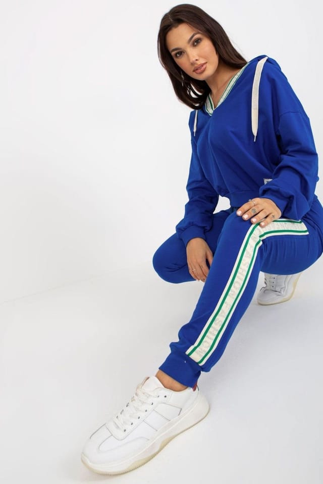 Love Lace Love Lace Women's Hooded Sweatshirt & Lounge Pants Set in Blue - 2