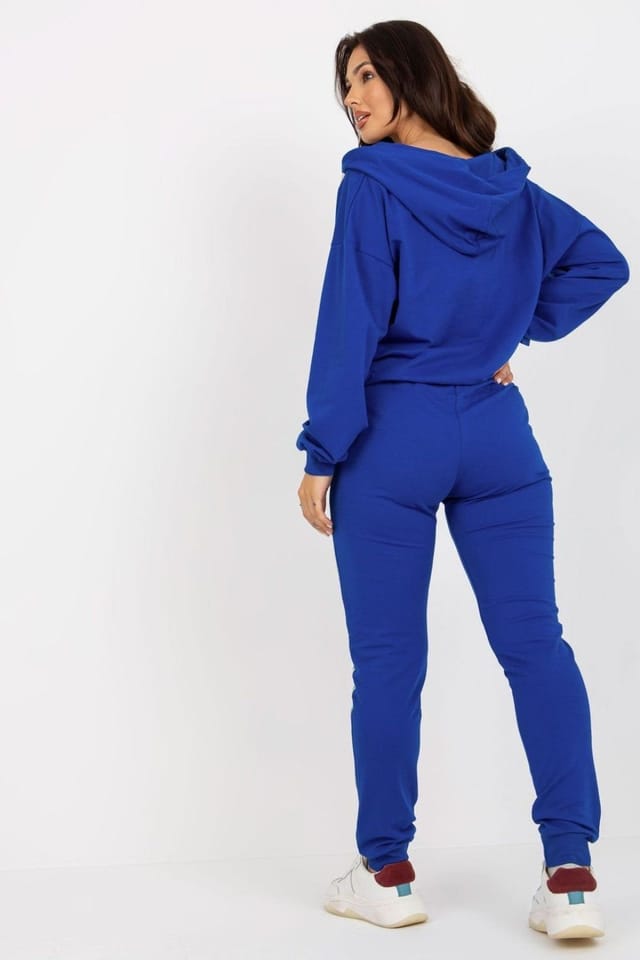 Love Lace Love Lace Women's Hooded Sweatshirt & Lounge Pants Set in Blue - 3