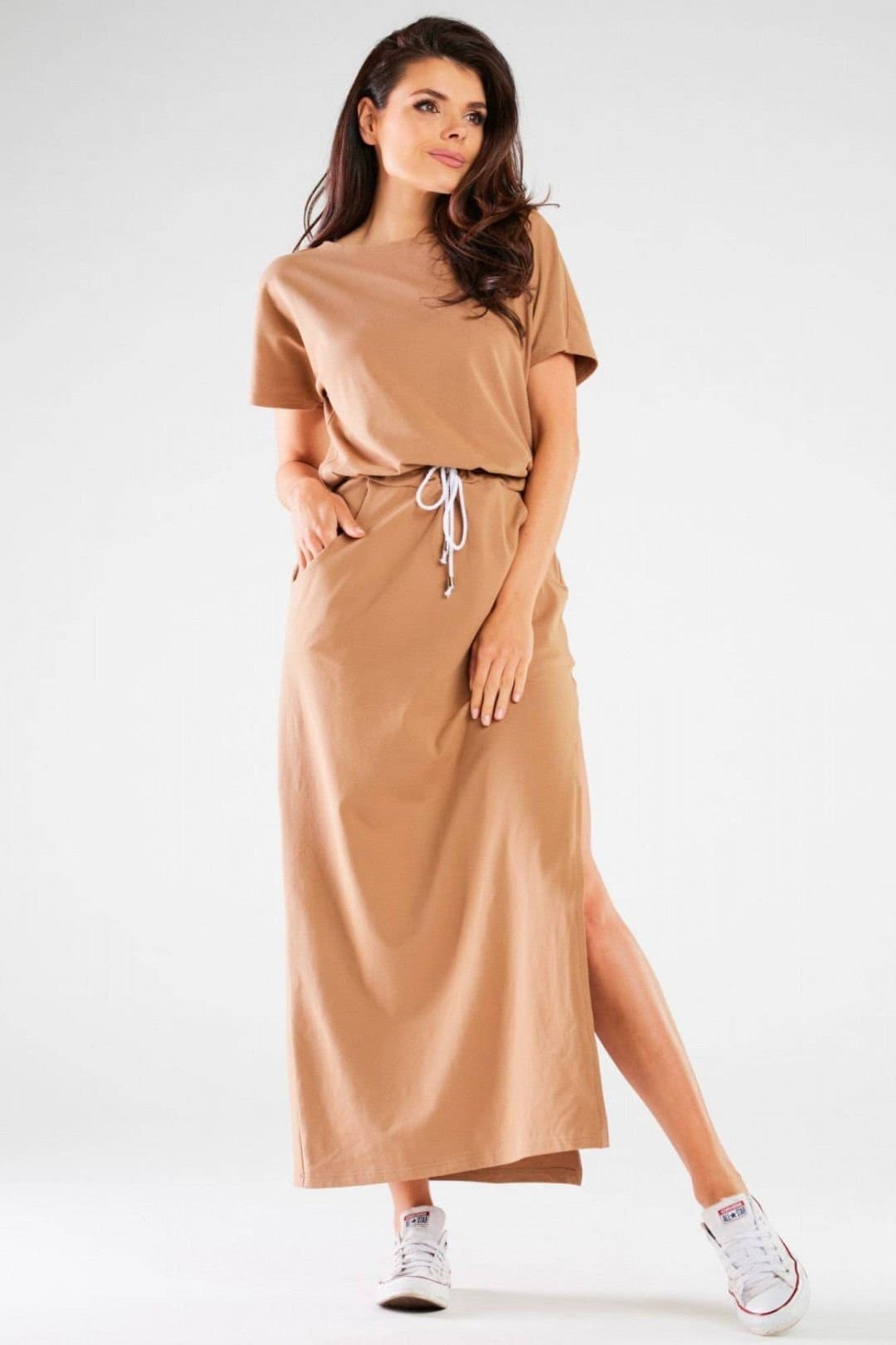 Love Lace Love Lace Women's Polish Made Short Sleeve Summer Daydress in Beige