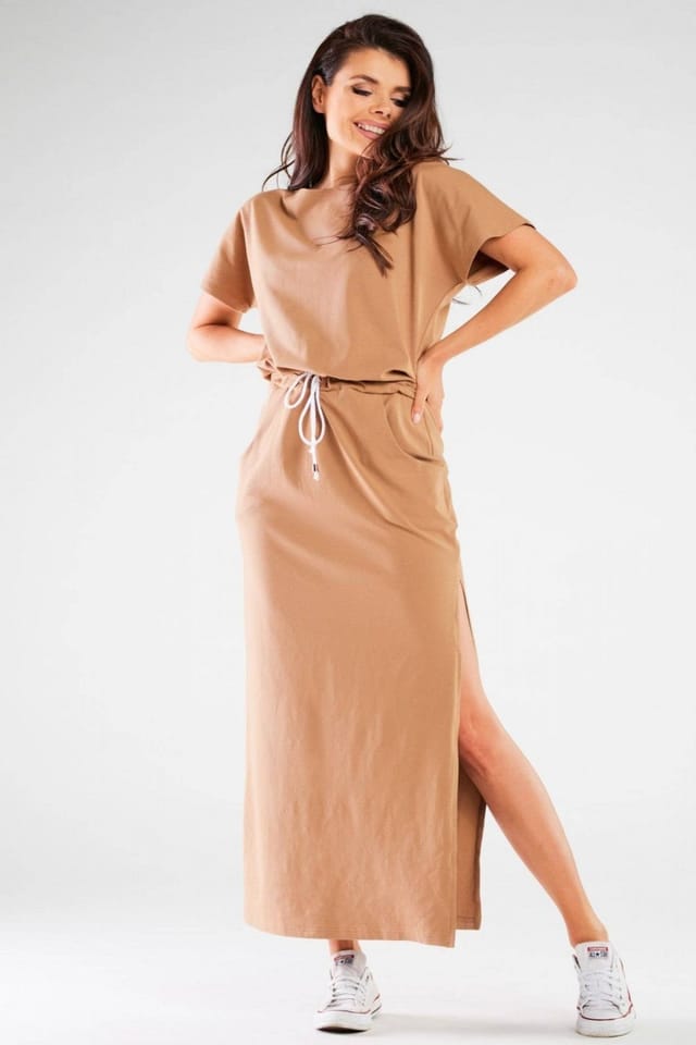 Love Lace Love Lace Women's Polish Made Short Sleeve Summer Daydress in Beige - 2