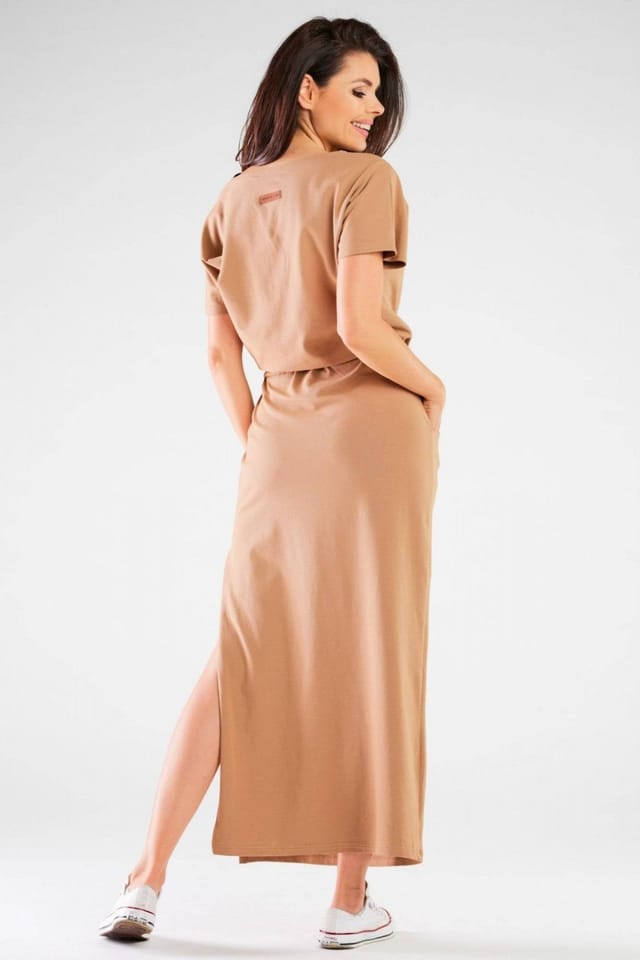 Love Lace Love Lace Women's Polish Made Short Sleeve Summer Daydress in Beige - 3
