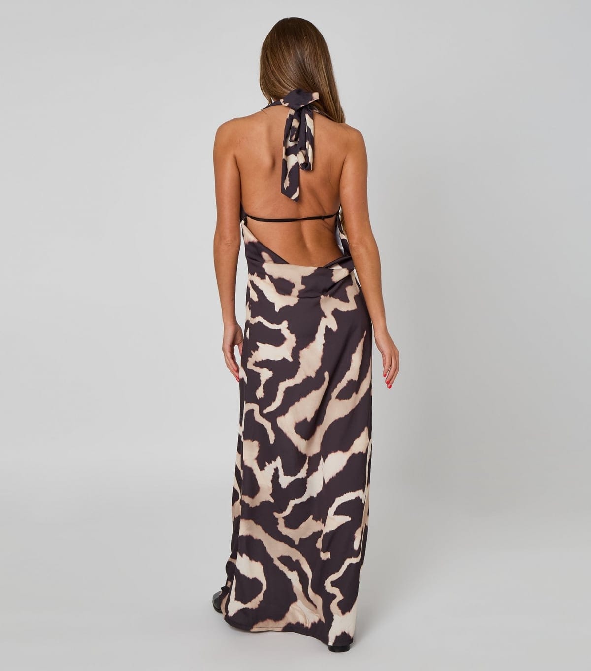 Urban Bliss Women's Black Tortoiseshell Halter Cowl Neck Maxi Dress Urban Bliss New Look - 4