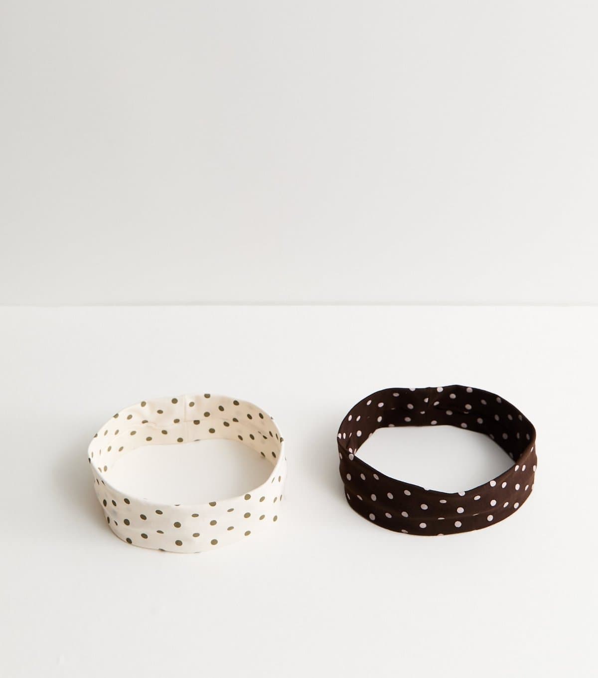 New Look New Look Brown Stretchy Polka Dot Headbands Pack of 2
