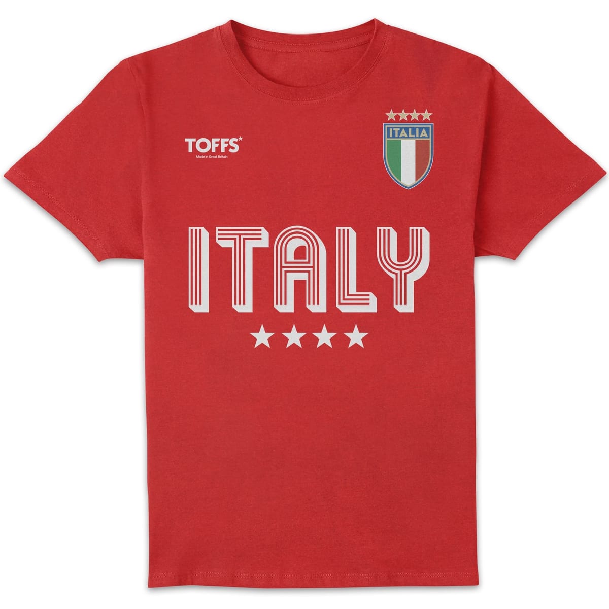 Toffs Football Toffs Football Men's Retro Soccer Football Italy T-Shirt - Red - 1