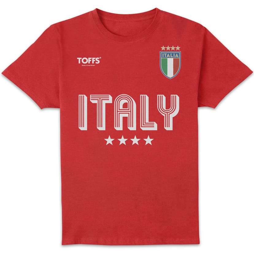 Toffs Football Toffs Football Men's Retro Soccer Football Italy T-Shirt - Red - 1