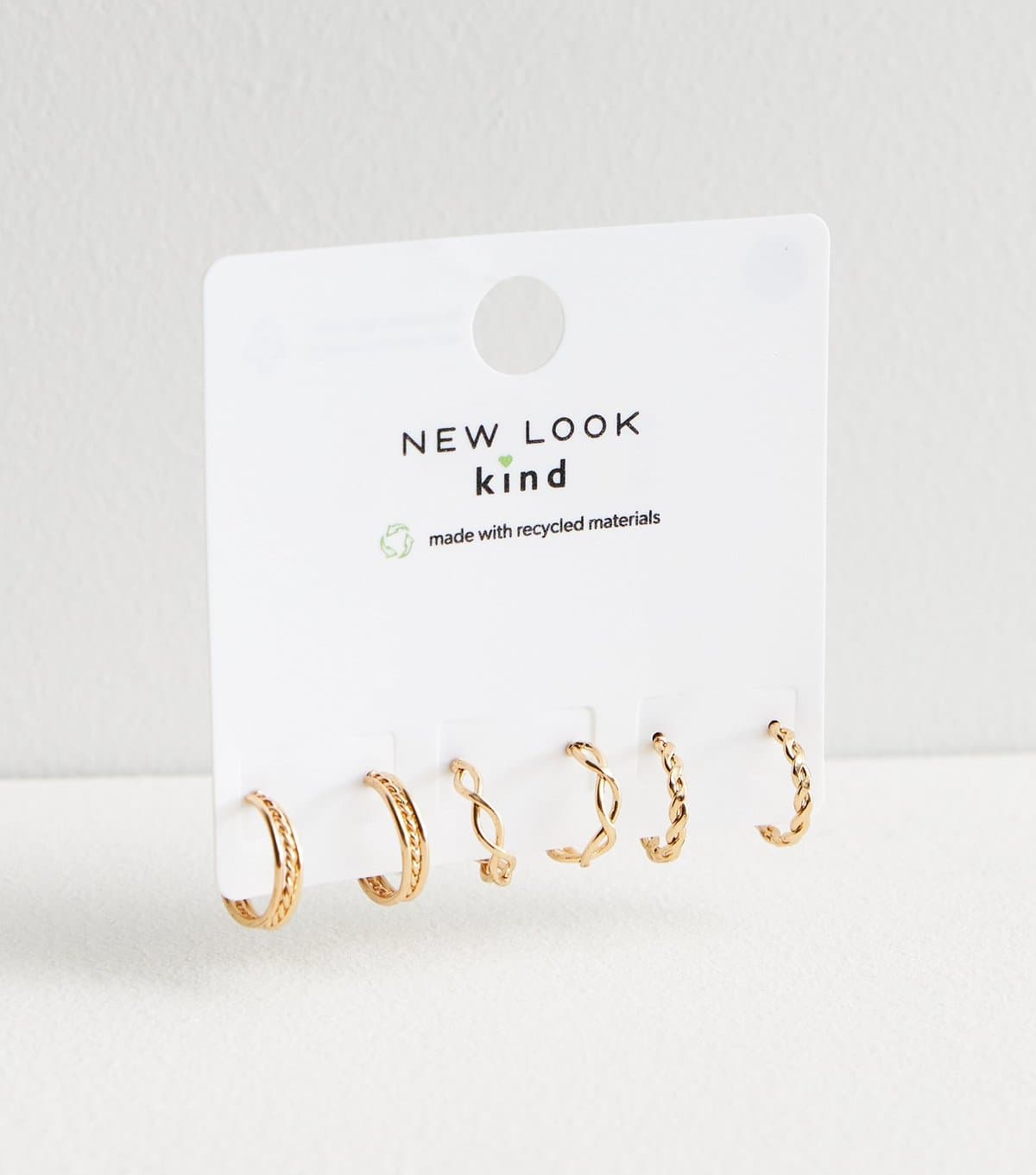 New Look Pack Of 3 Gold Tone Mini Twist Hoop Earrings New Look