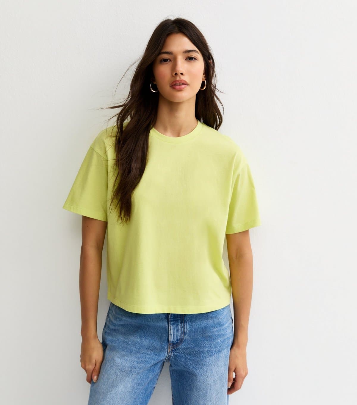 New Look Women's Light Green Cotton Boxy T-Shirt New Look