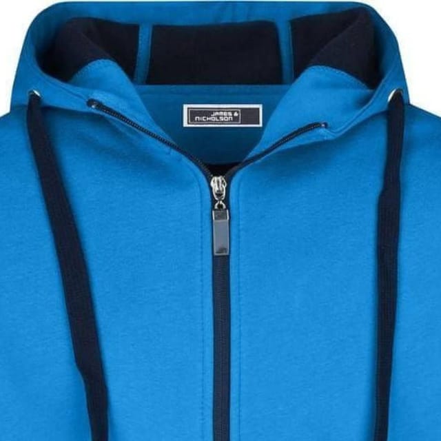 James and Nicholson James and Nicholson Men's Doubleface Full Zip Jacket in Bright Blue - 2