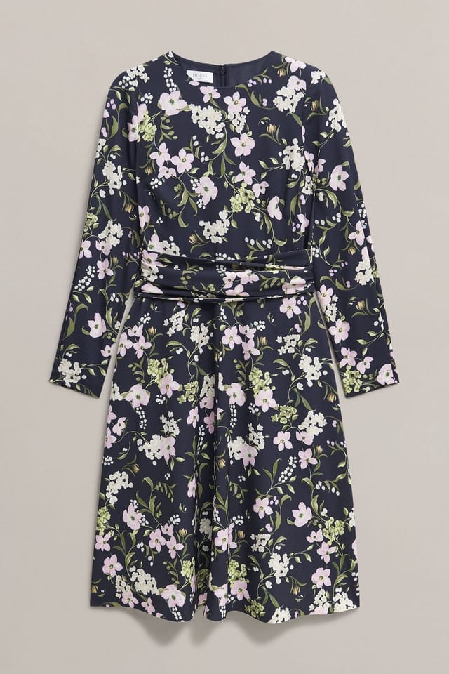 Hobbs London Hobbs London Women's Sabine Long Sleeve Floral Dress in Navy - 2