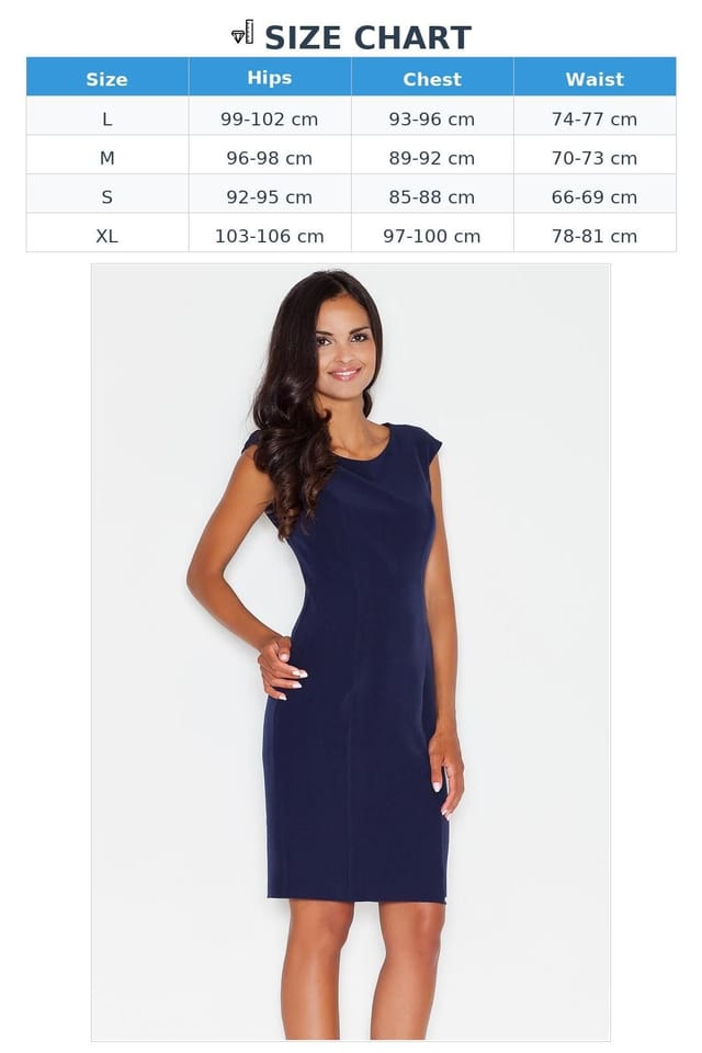 Love Lace Love Lace Women's Classic Midi Pencil Dress with Round Neck Style 43724 in Blue - 3