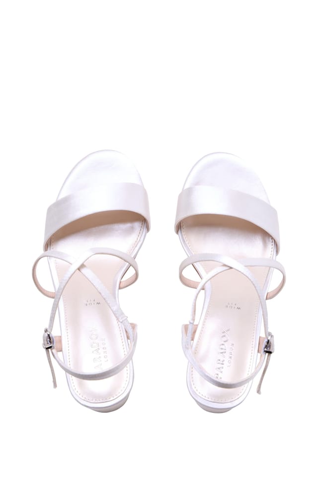 Paradox London Paradox London Women's Amaris' Wide Fit Block Heel Wedding Sandals in Ivory - 3