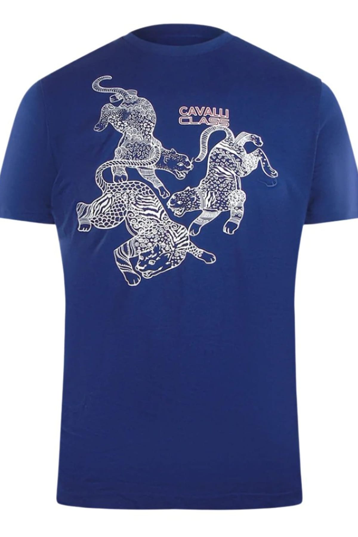 Cavalli Class Cavalli Class Men's Short Sleeve Relaxed Fit T-shirt in Cobalt - 1