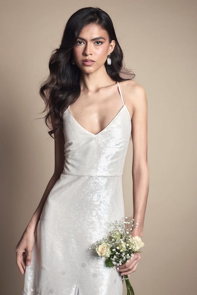 Coast Coast Women's Sequin Godet Maxi Wedding Dress in Ivory - 2