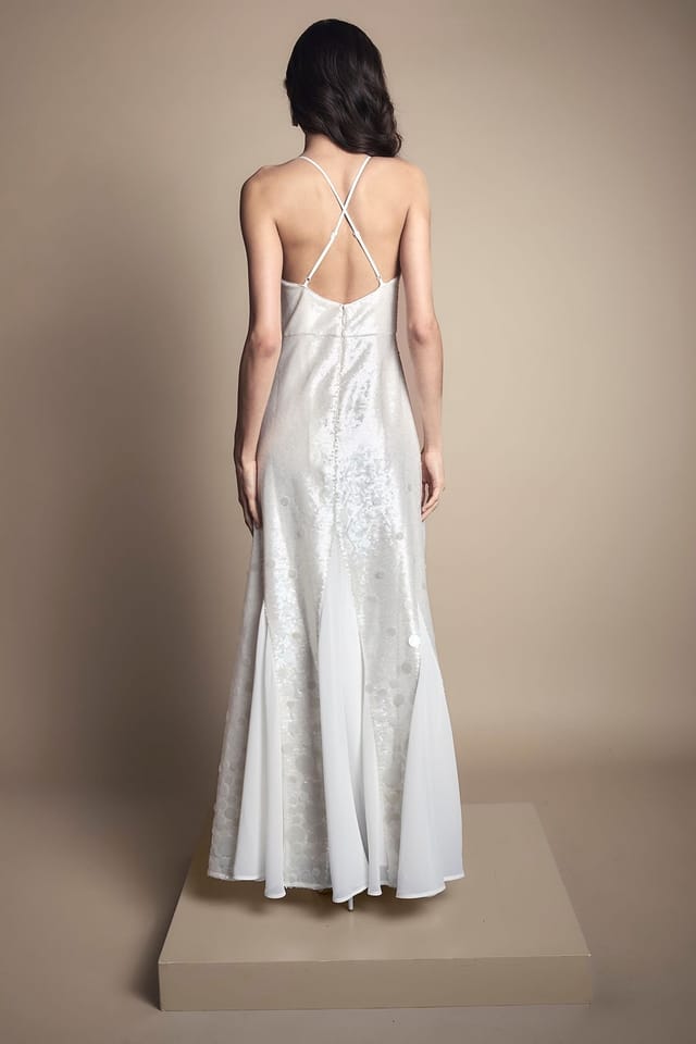 Coast Coast Women's Sequin Godet Maxi Wedding Dress in Ivory - 3